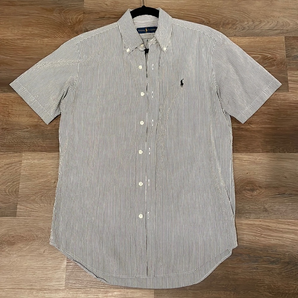 Ralph Lauren striped button-down short sleeve polo